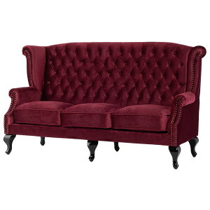 �A���Ƌ� �f�U�C�i�[�Y ���ӂ� �\�t�@�[ �{�^�� ���b�h�x���x�b�g�`�F�X�^�[�t�B�[���h3�V�[�^�[�E�C���O�o�b�N�\�t�@�y3�l�|���z SA925B3-F280K�F�\�t�@���X ���C�����\�t�@�Y RED ���b�h ��