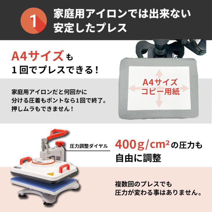 楽天市場】手動アイロンプレス機 Ponto ポント A4超サイズ 38×29cm  