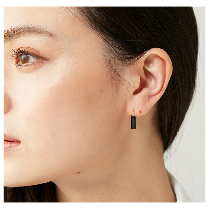 楽天市場】オニキス ピアス 18k ゴールド フック フックピアス 一粒 