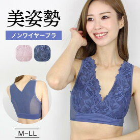 美姿勢メイクブラ ノンワイヤーブラ 猫背矯正 姿勢サポート 姿勢矯正 肩甲骨 巻き肩 フルカップ 補正 補整 脇肉 ハミ肉 ダイエット ボディメイク ブラ ブラジャー 下着 レース 花柄 メッシュ オシャレ かわいい 30代 40代 50代 ピンク ブルー Mサイズ Lサイズ LL