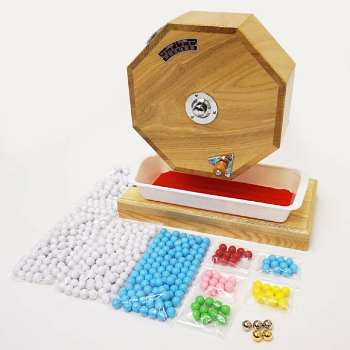 楽天市場】500球用 高級 木製ガラポン抽選器 SHINKO製 国産 [玉455球付  