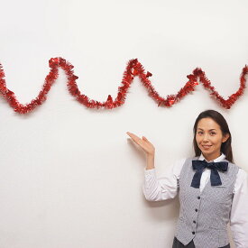 バレンタイン装飾　ハートモールレッドバナー270cm×2本/ 動画有/ バレンタイン 飾り バナー ガーランド