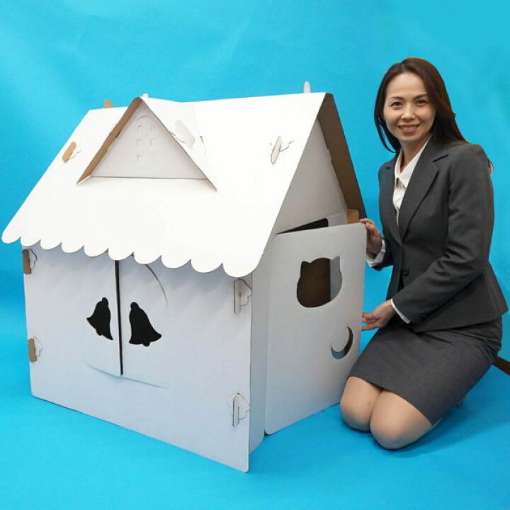 楽天市場 工作キット お絵かきできる 組み立てるダンボールハウス H94cm 販促イベント屋