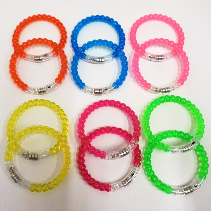 楽天市場】ピカピカ光るブレスレット 20個＋予備4個 / 縁日 景品 光る 