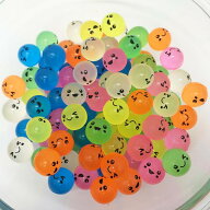 27mm　蓄光タイプ光るカラフルにっこりスーパーボール(100ヶ) / メール便可