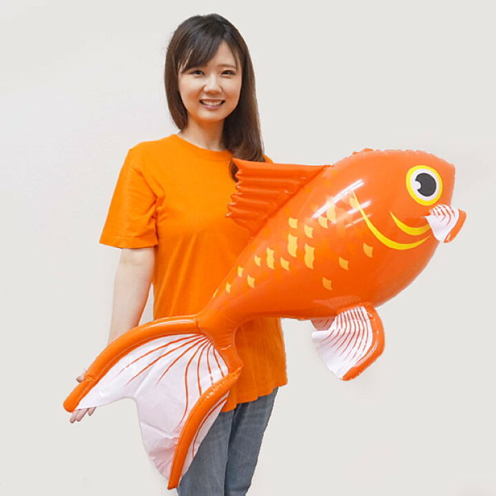 楽天市場 エアpopバルーン メガ 金魚 全長100cm ポップバルーン ビニール 風船 ディスプレイ 金魚すくい 動画有 販促イベント屋