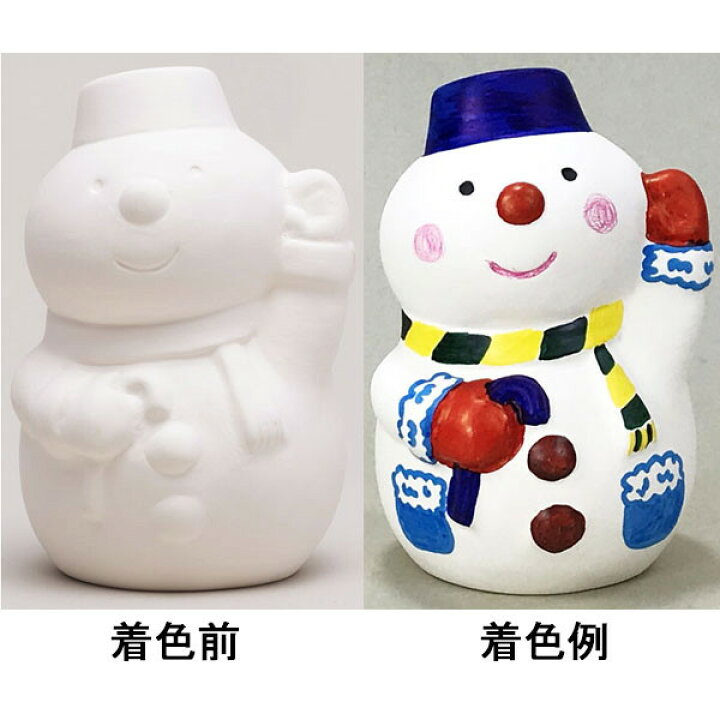 楽天市場 クリスマス手作り工作キット 陶器の色塗り貯金箱 雪だるま 家で作る 家で遊ぶ 趣味を作る 家でできる工作 おうち遊び 販促イベント屋