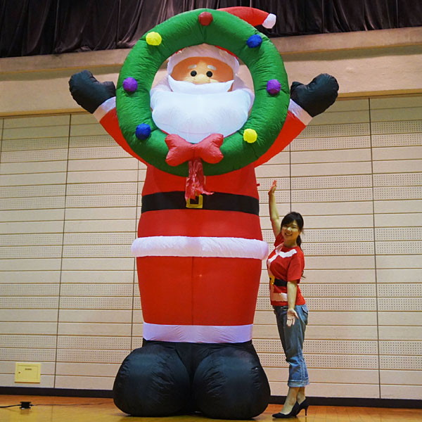 no-24812 NEW ディスプレイ エアブロウ サンタ 冬の装飾 ビッグサンタ なんと高さH360cm 日本産 クリスマスエアブロー装飾 動画有
