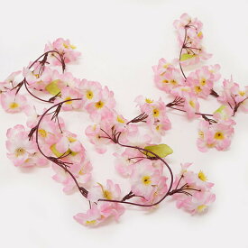 桜装飾　桜ガーランド　L180cm / 桜 装飾 飾り ペナント プリーツ ハンガー/メール便可