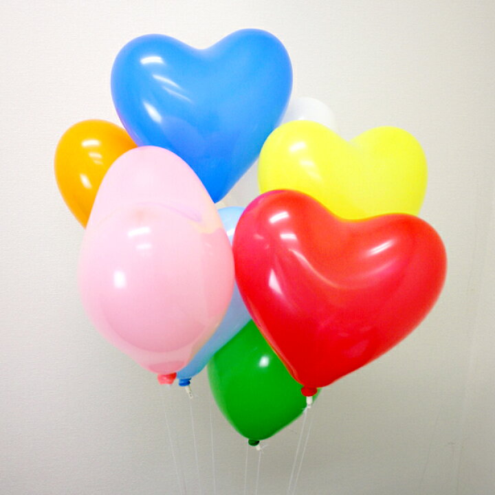 楽天市場 天然ゴム風船 10インチ ハート型風船ヘリウムガス用 100ヶ ワンタッチバルブ 糸付 バルーン 動画有 販促イベント屋