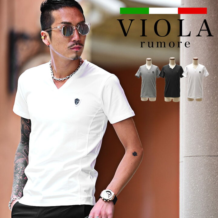 楽天市場 Viola Rumore ヴィオラ Tシャツ メンズ 半袖 Vネック Tシャツ 7 ワッペン トップス プリント プレート タイト Xl Ll ブランド ブラック ホワイト お兄系 サーフ系 ストリート系 オラオラ系 Bitter ビター系 ジョーカー Joker Joker