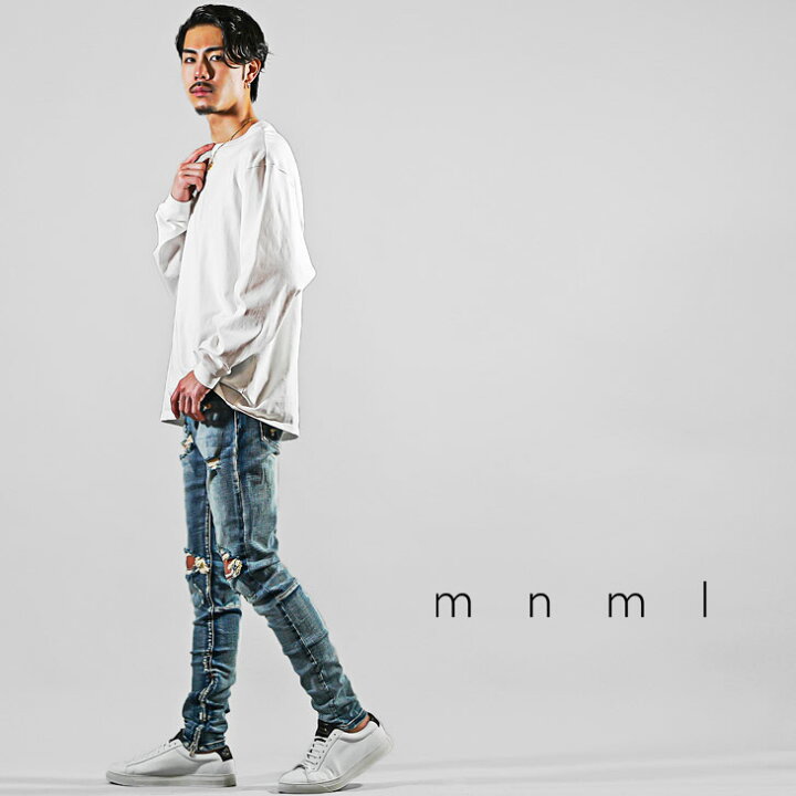 楽天市場】mnml デニム ミニマル ジーンズ ダメージ ジーンズ ダメージ 