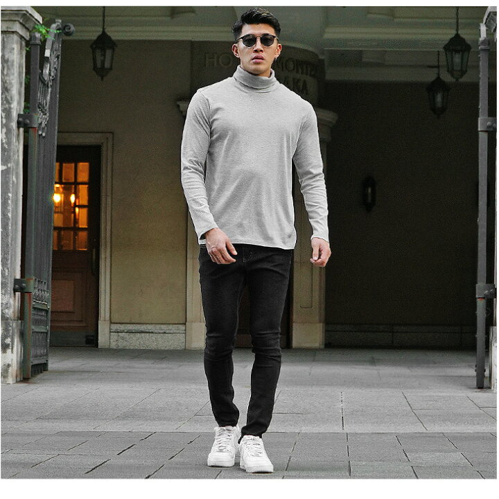 楽天市場 ロンt メンズ 長袖 無地 冬 インナー あったかインナー ヒート モックネック Tシャツ タートルネック カットソー 防寒 ルームウェア 起毛 大きいサイズ Xlサイズ ファッション 冬服 春服 春 メンズファッション ちょいワル オラオラ系 お兄系 Joker