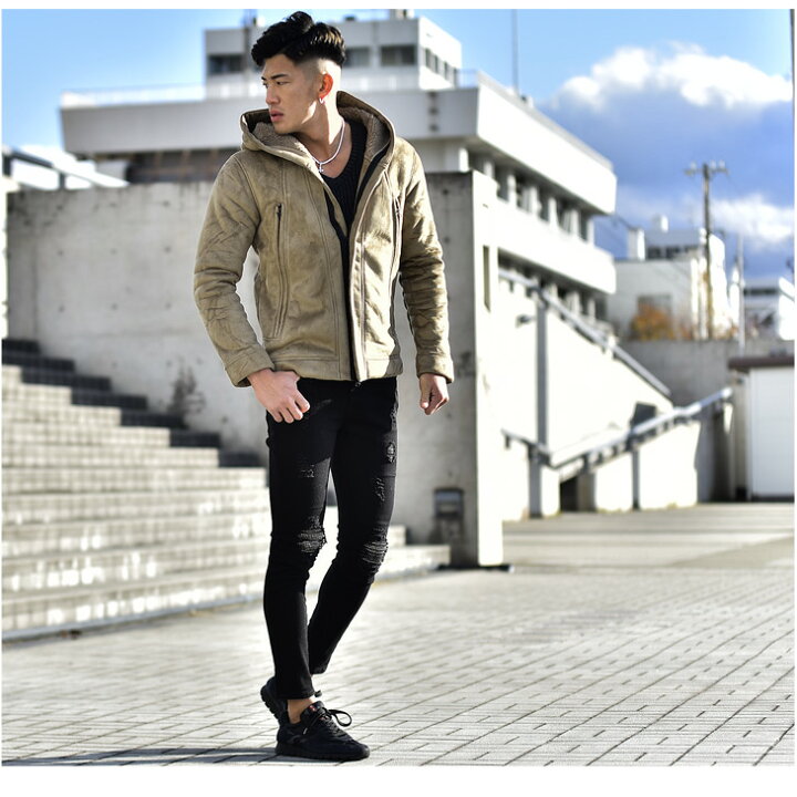 ムートンジャケット メンズ ボアジャケット アウター 新作 裏起毛 裏ボア 厚手 上品 フェイクムートン 秋冬 防寒 通勤 コート