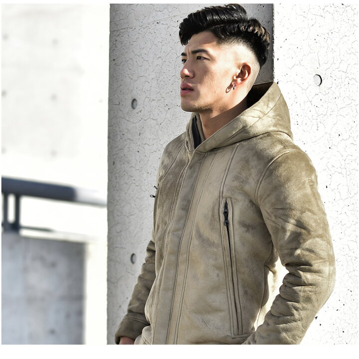 ジャケット ムートン メンズ フライトジャケット 防寒コート 厚手 ゆったり ブルゾン アウター フリースジャケット 立ち襟 冬服 フェイクムートン