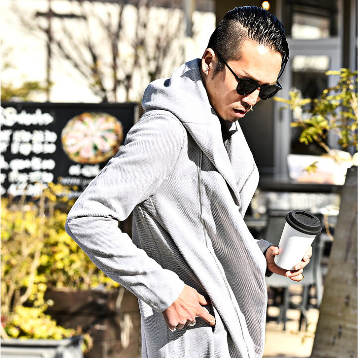 楽天市場 ロングコート メンズ コーディガン 春コート コート ジャケット ロング アウター ライトアウター フード付き フーデットコート コート ブラック ベージュ グレー 黒 大きいサイズ Xl 服 オラオラ系 Bitter系 ビター系 Joker
