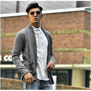 楽天市場 カーディガン メンズ ショート丈カーディガン ショールカーディガン ニット ニットカーディガン ブラック 黒 グレー ショール 羽織り 服 お洒落 無地 オシャレ お兄系 ホスト オラオラ系 Bitter系 ビター系 キレイめ Joker