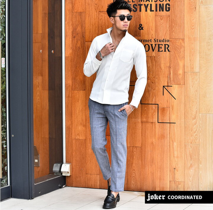 楽天市場 スラックス メンズ スリム ビジネス パンツ スラックスパンツ キレイめ カジュアル キレイ目 ボトムス おしゃれ お洒落 ブラック 黒 ホスト セットアップ お兄系 悪羅悪羅 オラオラ系ビター系 Bitter系 ジョーカー Joker