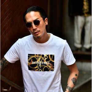 楽天市場 Tシャツ メンズ 半袖 半袖tシャツ ブランド ロゴ ボックスロゴ 派手 チェーン柄 オリジナル お洒落 オシャレ カットソー ホワイト ブラック 白 黒 ビター系 Bitter系 ちょいワル オラオラ系 悪羅悪羅 Somediff Smdf サムディフ Joker