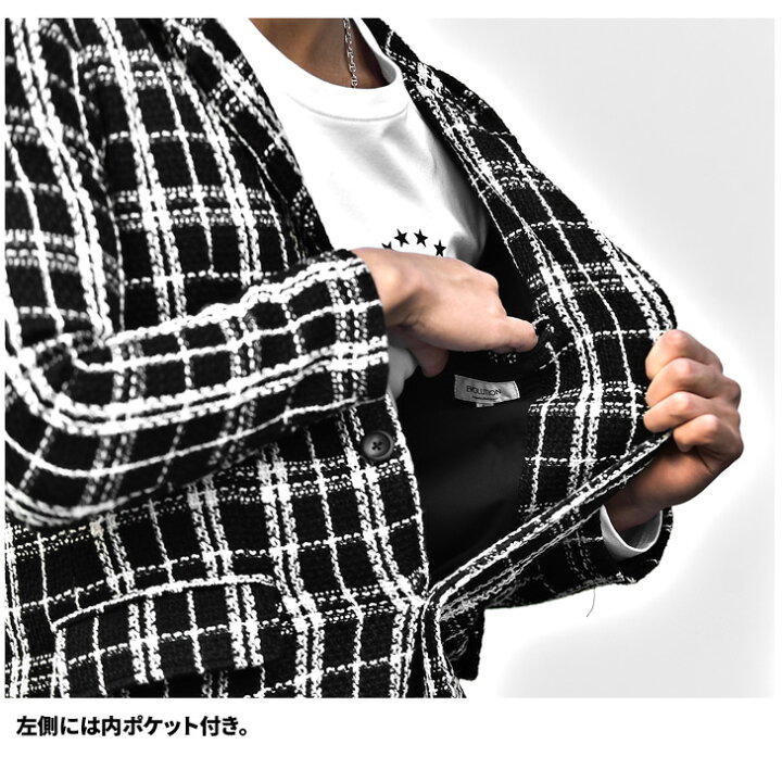 楽天市場 送料無料 コート メンズ チェスターコート フードコート パーカー チェック柄 チェックコート ロング丈 キレイめ ロングコート ブランド お洒落 おしゃれ 冬 冬服 冬物 ホワイト 白 黒 ブラック 大きいサイズ Ll Xl お兄系 オラオラ系 ちょいワル Bitter系