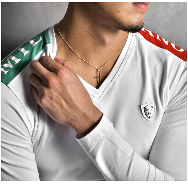 楽天市場 Viola Rumore ヴィオラ Tシャツ メンズ ブランド Vネック長袖 ロンt カットソー タイト 細め 細身 マッチョ 白 ホワイト 黒 ブラック グレー トップス ジム ウェア ストレッチ カッコイイ 大きいサイズ Ll Xl お兄系 オラオラ系 Bitter系 ちょいワル ビター系