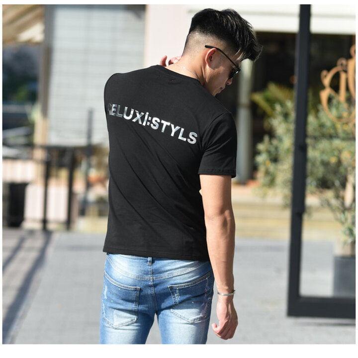 楽天市場】Tシャツ メンズ 半袖 カットソー 半袖Tシャツ ロゴ バック 
