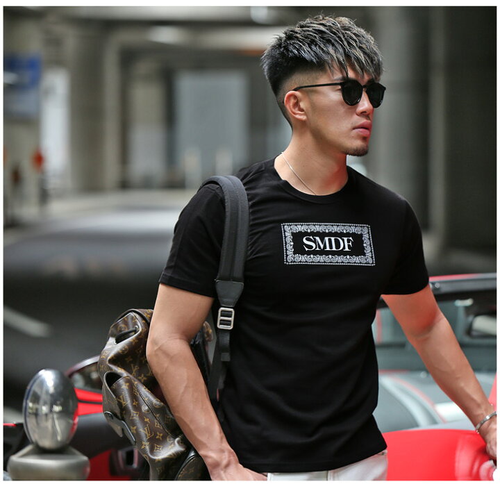 楽天市場 ブランド Tシャツ メンズ おしゃれ 半袖 カットソー 半袖tシャツ タイト 細め クルーネック Uネック ロゴ 夏 夏服 夏物 ちょいワル マッチョ オラオラ系 ビター系 白 黒 ホワイト ブラック 大きいサイズ Ll Xl Xxl Somediff Smdf サムディフ Joker