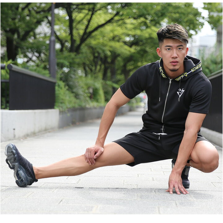 楽天市場 パーカー メンズ 薄手 トレーニング ブランド トレーニングウェア 半袖 ブラック 黒 ジップパーカー スポーツ 細身 ジム 筋トレ フィットネス 細身 冬 冬服 冬物 ちょいワル マッチョ ジョギング 大きいサイズ M L Xl Xxl Somediff Smdf サムディフプラス