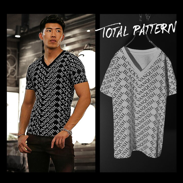 楽天市場 Tシャツ メンズ 半袖 ブランド オシャレ ティーシャ かっこいい きれいめ お兄系 Vネック ロゴ 総柄 派手 黒 白 夏 夏服 夏物 チョイワル オラオラ系 モード系 Black By Vanquish ブラックバイヴァンキッシュ バンキッシュ Joker