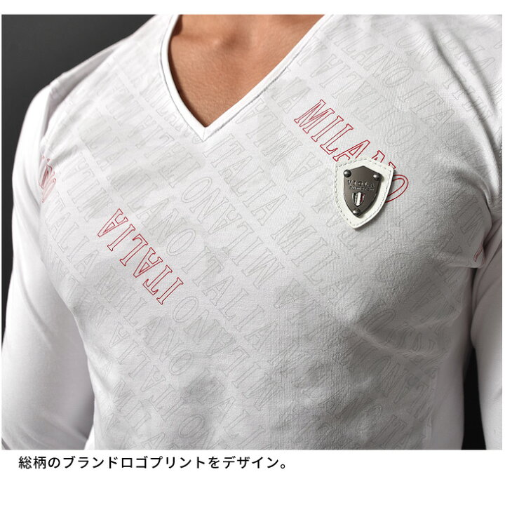 楽天市場 Viola Rumore ヴィオラ Tシャツ メンズ ロンt ブランド ゴルフウェア 長袖tシャツ Tシャツ Vネック 長袖 ロゴ 細身 タイト マッチョ 白 ホワイト 黒 ブラック 春 春服 春物 冬 冬服 冬物 タイト 細め スポーツ お兄系 オラオラ系 ちょいワル