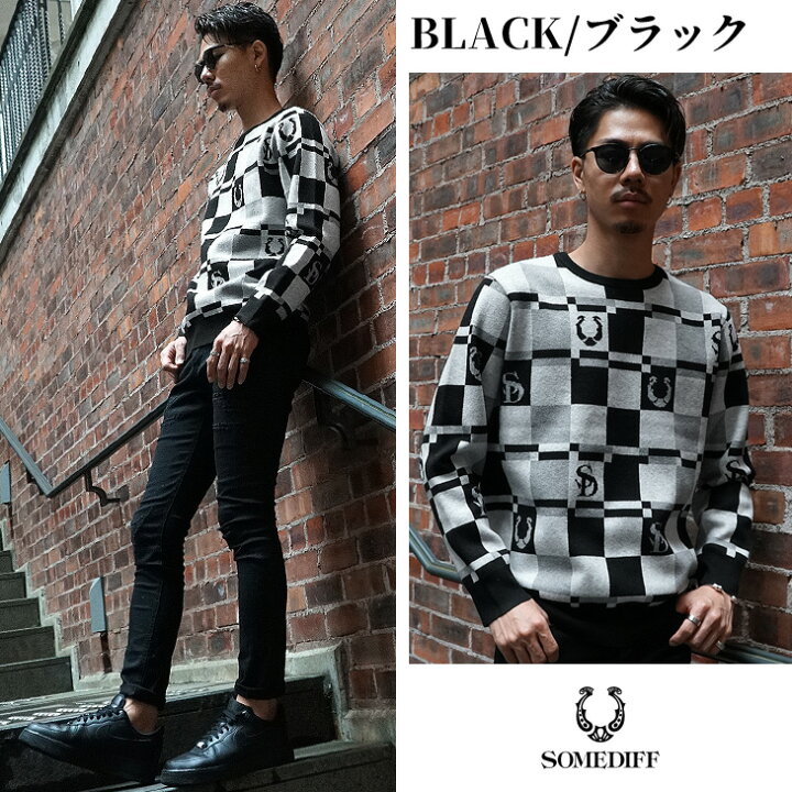 楽天市場 ニット ブランド 長袖 メンズ セーター 派手 総柄 ブロックチェック 長袖 ニットセーター 春 春服 春物 冬 冬服 冬物 ブラック グレー 黒 モノトーン ホースシュー お兄系 オラオラ系 マッチョ ちょいワル ビター系 服 Somediff サムディフ Joker 楽天市場 ニット ブランド 長袖 メンズ セーター 派手 総柄 ブロックチェック 長袖 ニットセーター 春 春服 春物 冬 冬服 冬物 ブラック グレー 黒 モノトーン ホースシュー お兄系 オラオラ系 マッチョ ちょいワル ビター系 服 Somediff サムディフ Joker