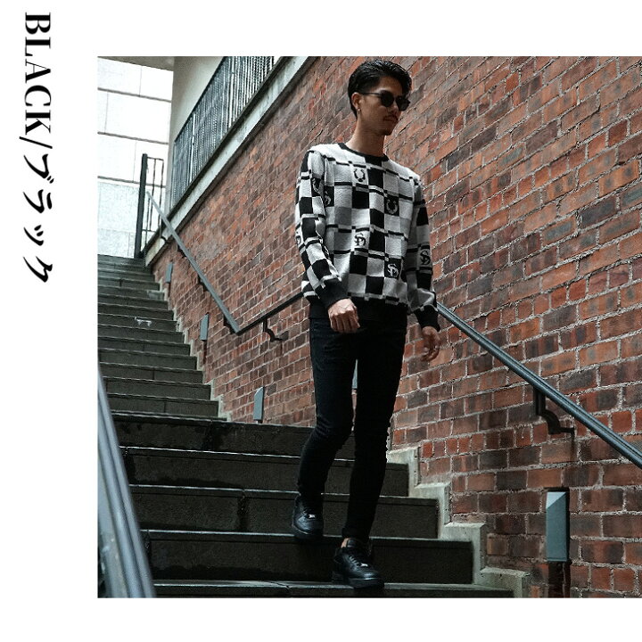 楽天市場 ニット ブランド 長袖 メンズ セーター 派手 総柄 ブロックチェック 長袖 ニットセーター 春 春服 春物 冬 冬服 冬物 ブラック グレー 黒 モノトーン ホースシュー お兄系 オラオラ系 マッチョ ちょいワル ビター系 服 Somediff サムディフ Joker 楽天市場 ニット ブランド 長袖 メンズ セーター 派手 総柄 ブロックチェック 長袖 ニットセーター 春 春服 春物 冬 冬服 冬物 ブラック グレー 黒 モノトーン ホースシュー お兄系 オラオラ系 マッチョ ちょいワル ビター系 服 Somediff サムディフ Joker