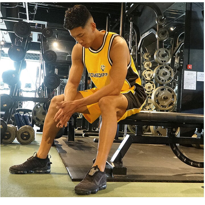 楽天市場 ジムウェア セットメンズ 上下 セットアップ 筋トレ スポーツ ブランド おしゃれ マッチョ ジムウェア ワークアウト ランニング ジョギング ブラック トレーニングウェア 黒 イエロー 黄 ルームウェア M L Somediff Smdf サムディフプラス サムディフ Joker