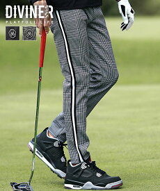 【DIVINER GOLF】 ゴルフウェア メンズ ゴルフパンツ ストレッチ ゴルフ ストレッチパンツ テーパードパンツ ラインパンツ グレンチェック チェック 千鳥 チドリ 大きいサイズ LL XL XXL ブランド セットアップ 対応 秋 joker ジョーカー ディバイナー
