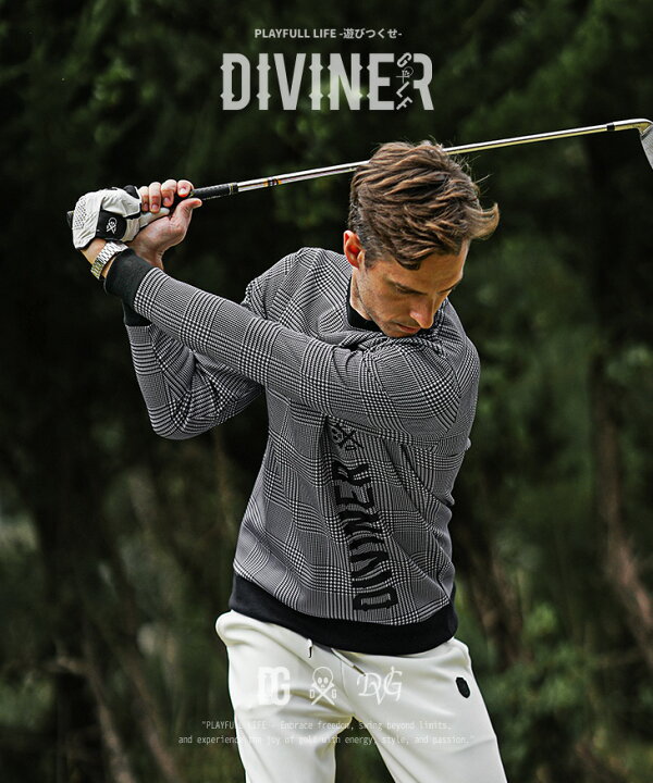 DIVINER GOLF] 長袖 トレーナー ゴルフウェア メンズ 総柄 スウェット 