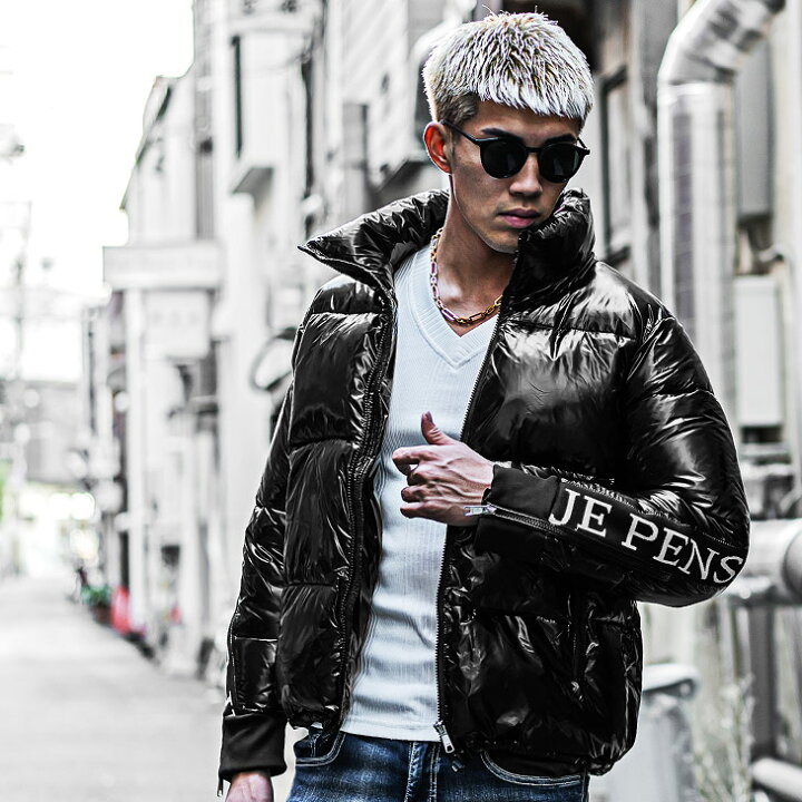 楽天市場 中綿 ジャケット メンズ 中綿 ブルゾン メンズ 中綿ジャケット 中綿ブルゾン ジャンパー メンズ 黒 アウター メンズ バックロゴ フード ジャケット メンズ 暖かい あったか Ll Xl 防寒 冬 冬服 冬物 秋冬 お兄系 ちょいワル Joker