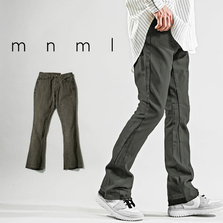 楽天市場】mnml デニム ミニマル ジーンズ メンズ フレアパンツ デニム  