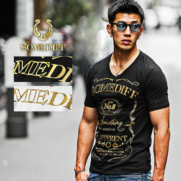 楽天市場】Vネック Tシャツ メンズ 半袖 半袖Tシャツ ブランド Tシャツ  