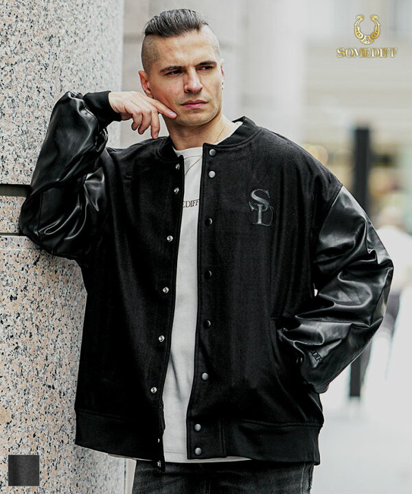 楽天市場】スタジャン メンズ ブランド ブルゾン メンズ PUレザー  