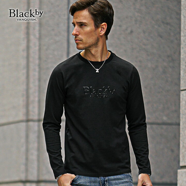 楽天市場】クルーネック Tシャツ メンズ ブランド 長袖 黒Tシャツ 