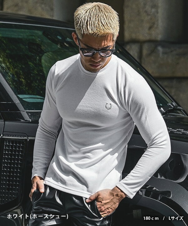 楽天市場】Tシャツ メンズ 長袖 ワンポイント 白Tシャツ メンズ t 