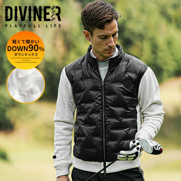 楽天市場】【DIVINER GOLF】 ゴルフウェア メンズ ダウンジャケット 袖 