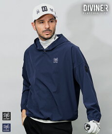 【DIVINER GOLF】 ゴルフウェア メンズ パーカー ブランド ストレッチ プルオーバー パーカー メンズ ライトアウター ゴルフ ロゴ ストレッチ フーディー ブルゾン メンズ ブラック ネイビー おしゃれ 秋 秋夏 メンズファッション ディバイナーゴルフ joker