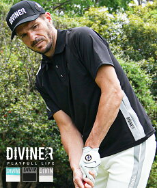 【DIVINER GOLF】 ゴルフウェア メンズ ポロシャツ 半袖 メンズ 半袖ポロシャツ ストレッチ 速乾 伸縮 ロゴ 白 黒 ホワイト ブラック グレー ゴルフ スポーツ シンプル ブランド セットアップ対応 夏 夏服 夏物 秋夏 メンズファッション joker ジョーカー ディバイナー