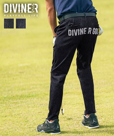 【DIVINER GOLF】 ゴルフウェア メンズ おしゃれ ゴルフパンツ ジーンズ デニムパンツ ジーパン ストレッチ 伸縮 ロゴ 黒 ブラック 青 ブルー ゴルフ スポーツ ブランド 大きいサイズ 夏用 夏 夏服 夏物 秋夏 メンズファッション joker ジョーカー ディバイナー