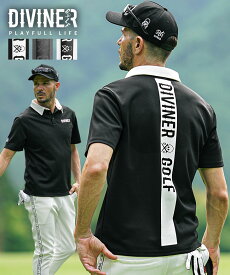 【DIVINER GOLF】 ゴルフウェア メンズ ポロシャツ 半袖 メンズ 半袖ポロシャツ ストレッチ 速乾 メッシュ 伸縮 ロゴ ゴルフ 白 黒 ホワイト ブラック グレー スポーツ シンプル ブランド 夏 夏服 夏物 秋夏 メンズファッション joker ジョーカー ディバイナー