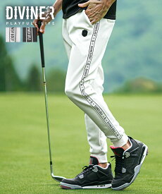 【DIVINER GOLF】 ゴルフウェア メンズ ゴルフパンツ メンズ スキニー パンツ ストレッチ ラインパンツ 速乾 伸縮 ズボン ロゴ 白 黒 ゴルフ スポーツ ブランド 夏 夏服 夏物 秋夏 メンズファッション joker ジョーカー ディバイナー