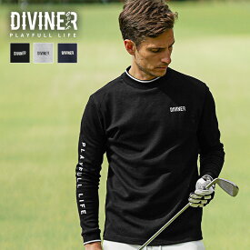 【DIVINER GOLF】 ゴルフウェア メンズ 長袖 モックネック スウェット トレーナー ハイネック プルオーバー ゴルフ ロゴ 大きいサイズ LL XL XXL 黒 ブラック グレー ネイビー ブランド おしゃれ joker ジョーカー ディバイナー