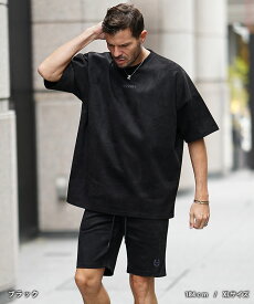 セットアップ メンズ セットアップ 半袖 ブランド オーバーサイズ Tシャツ ハーフパンツ ショーツパンツ ビッグTシャツ スウェード スエード ホワイト ブラック ブルー リゾート 夏 夏服 夏物 春夏 メンズファッション ちょいワル オラオラ系 JOKER ジョーカー