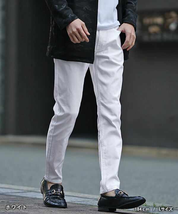 SHYPYG] 男性の白いスキニーバイカージーンズファッションリッピングパッチワークデニムパンツ男性ストリートウェアジーンズ SOMEDIFF】極細  ストレッチスキニーデニムパンツ ブラック系 メンズ スリムフィットジーンズ ジーパン 秋服（デニムパンツ ）｜SOMEDIFF ... [INEOUT] デニムパンツ メンズ 男性ホワイトストレッチリッピングバイカージーンズスリムスキニープリーツパッチワークデニムパン